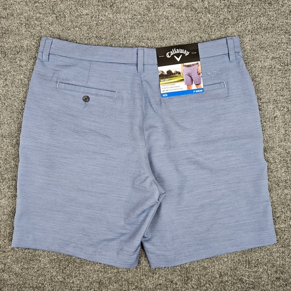 Callaway Opti-Dri Golf Shorts Men's 36 Heathered Blue 9" Stretch UPF 50 NEW - Picture 2 of 7